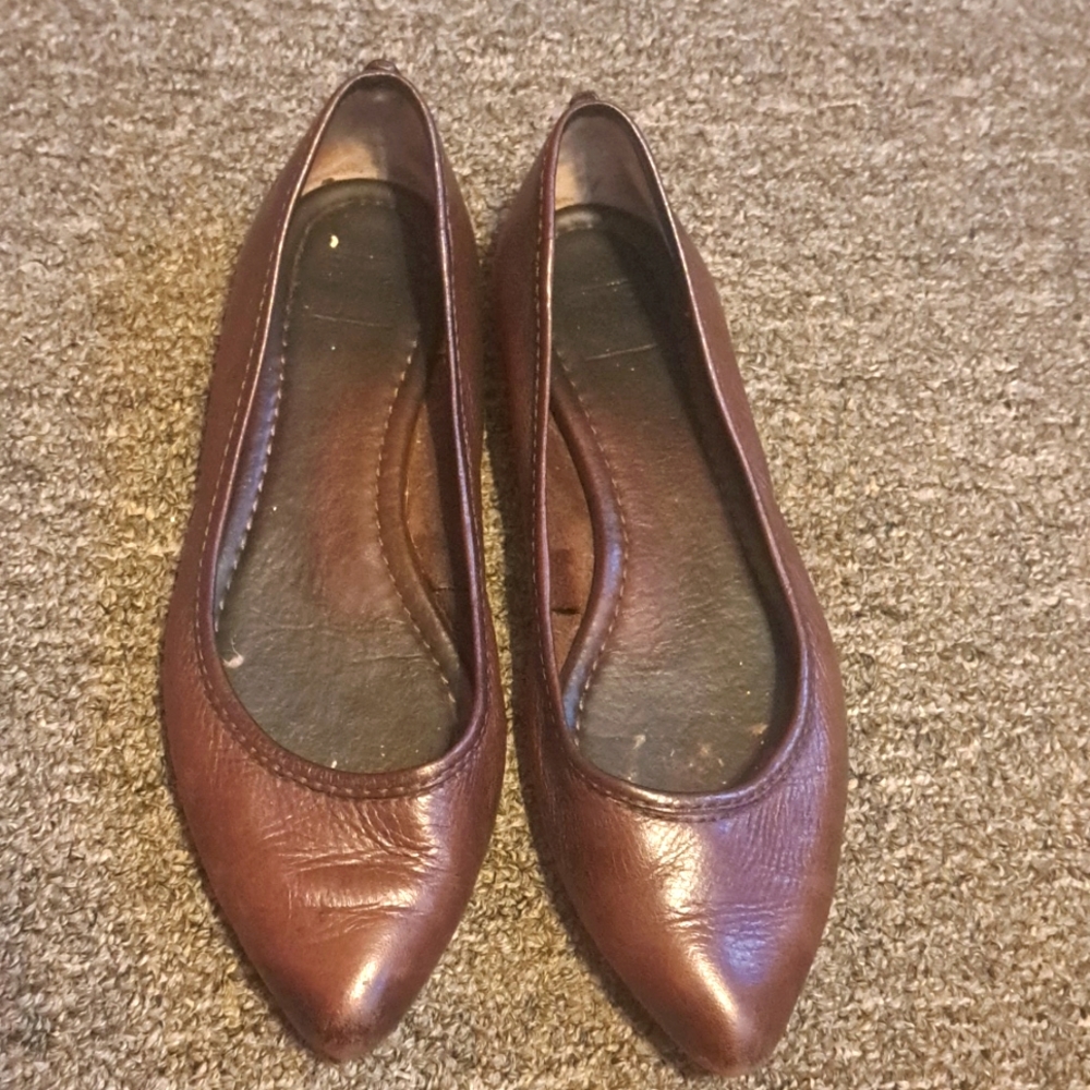 Dark Brown Frye Ballet Flats